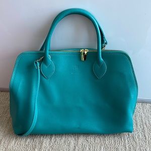 Made in Italy blue aqua leather purse